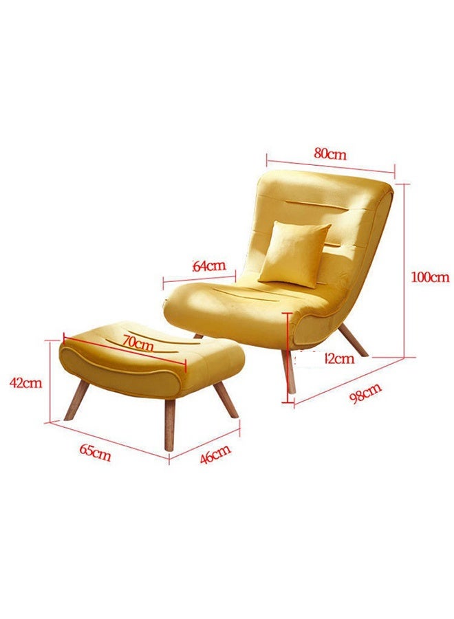 JCB CHIC Lazy Chair with Ottoman,Comfy Fabric Accent Lounge Arm Chair with Lumbar Pillow and Footrest,Lazy Sofa Single Sofa Modern Minimalist Recliner Sofa for Bedroom, Living Room - Image 2